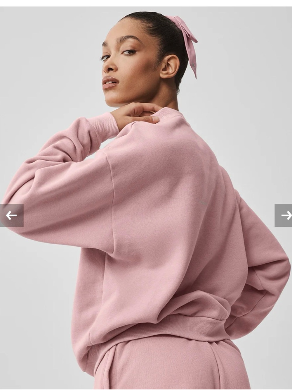 ALO Yoga Cropped Accolade Crewneck Sweatshirt in Vintage Pink NWT small